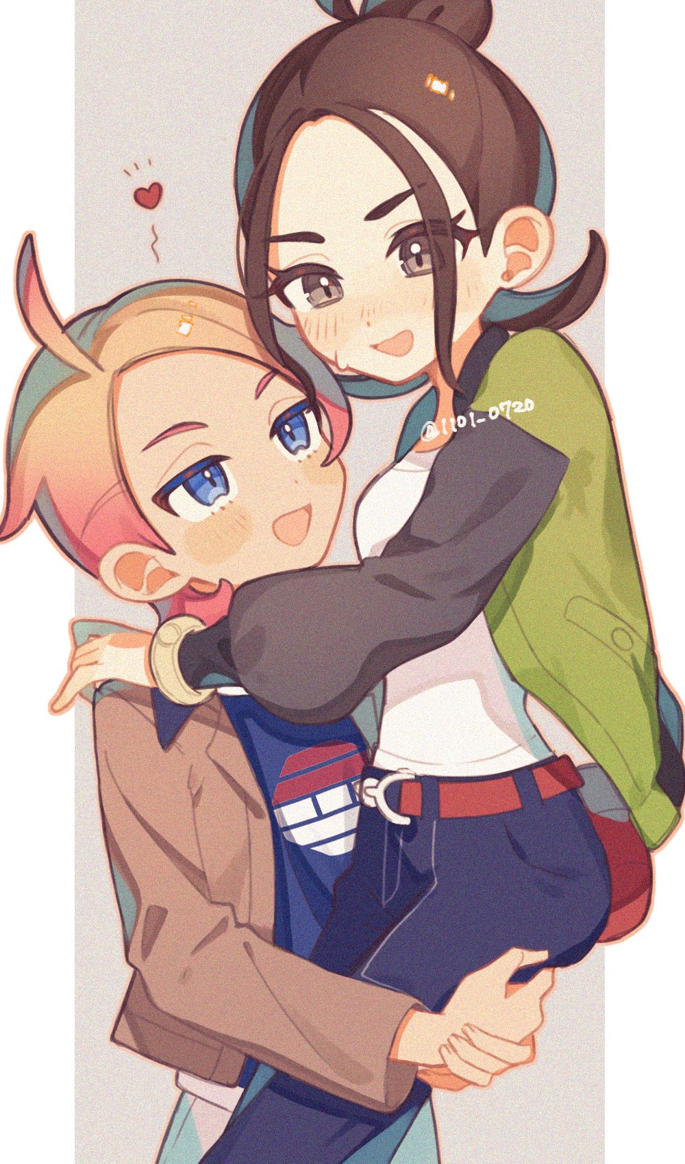 I like cute pictures with subtle lewdness like this one where he's touching her butt a little