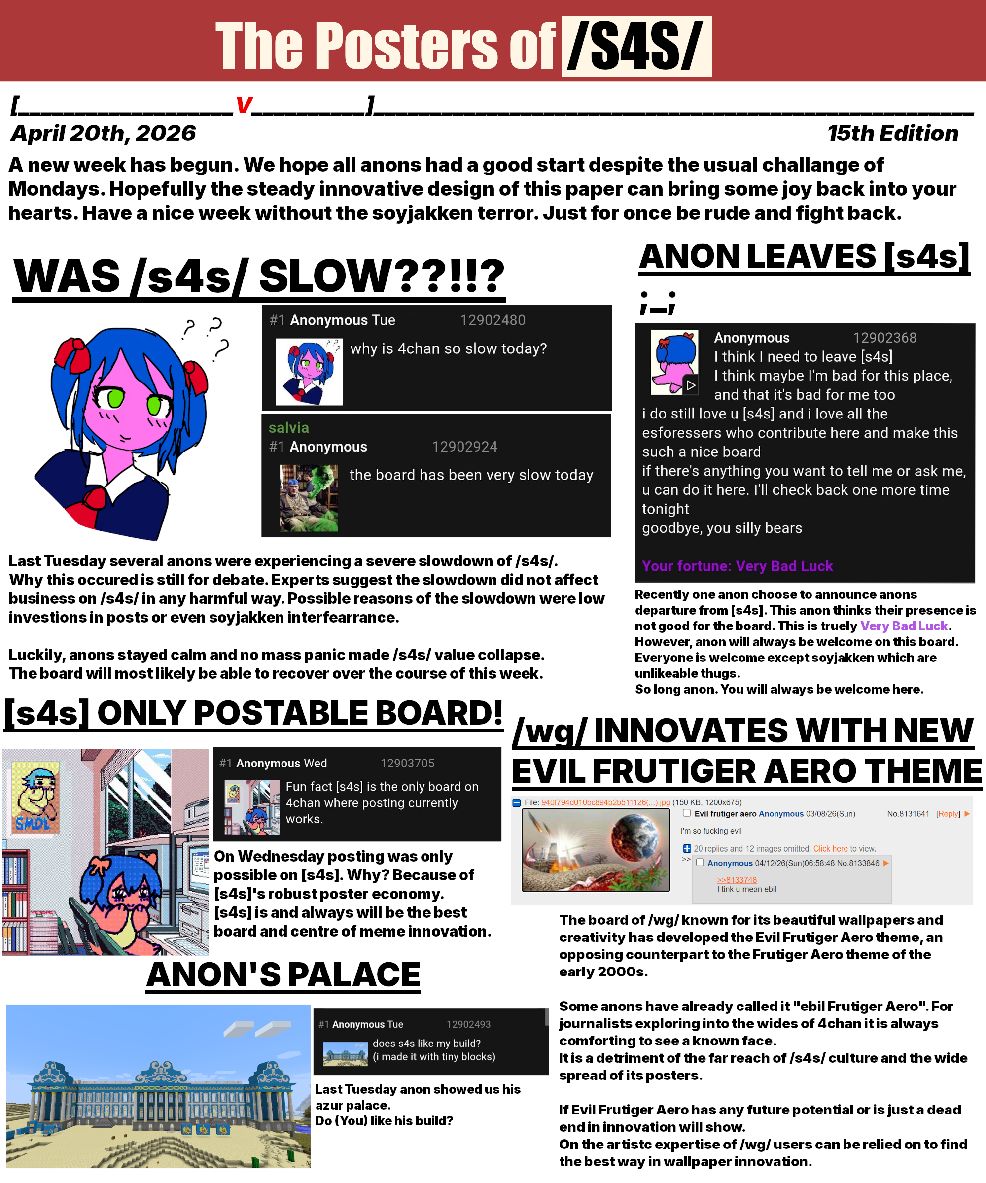 The Posters of /S4S/ 15th Edition . April 20th, 2026