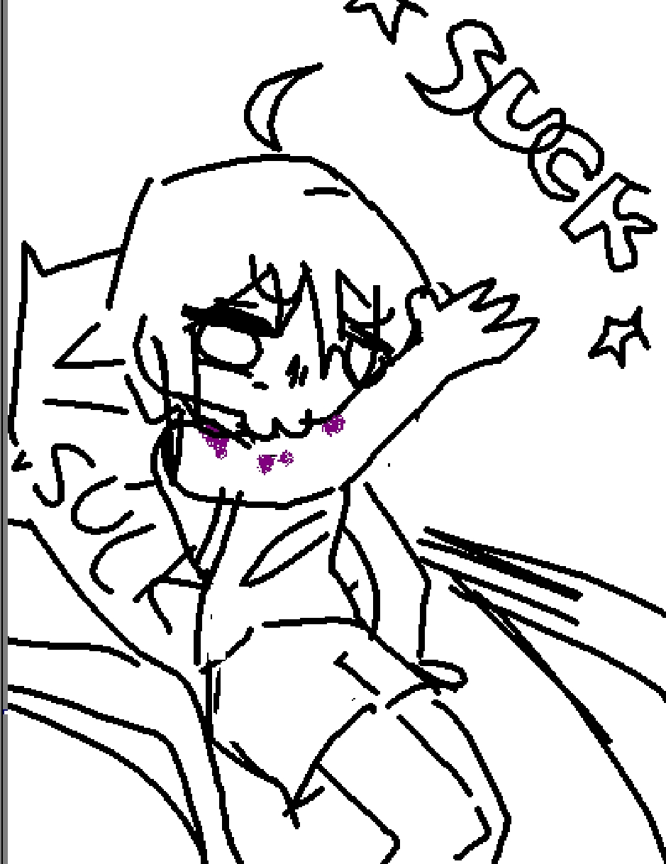 Me giving myself hickeys at age 12, drawn.