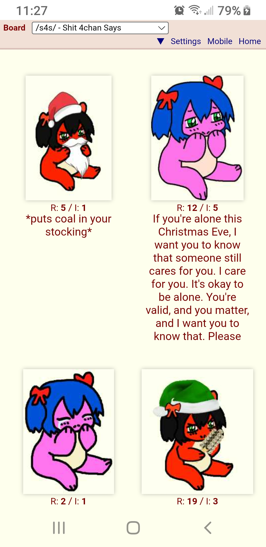 A crimbus miracle, the top of ther board is all nicers. Yes I know some are red but it's Chrimbas and with my blue light filter all bearies look the same.